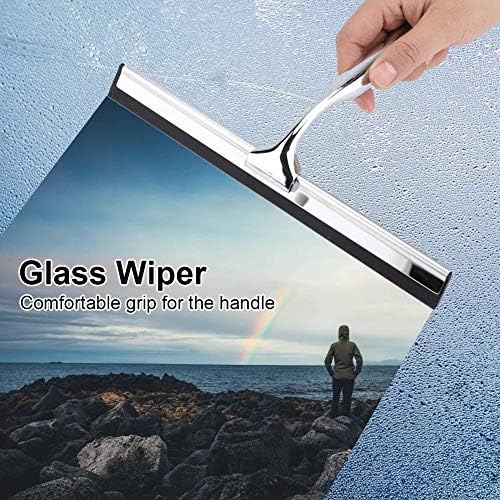 Salinr 水切りワイパー ガラスワイパー 車用 ステンレス製 ガラス掃除プロ用ツール タオル付け 窓掃除 シャワー室ガラスワイパー 業務用 水切りワイパー B07v9t45tj 865円