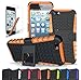CINEYO(TM) Apple iPhone 5/5S Case heavy Duty Rugged Dual Layer Case with kickstand (Apple Iphone 5/5S Black) (Orange)