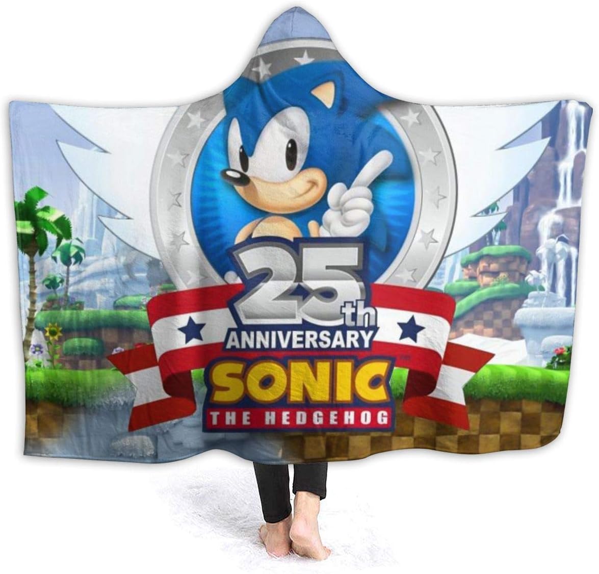 CHICLI Winter Wearable Blankets for Kids Adult, Sonic The Hedgehog