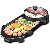 SEAAN Electric Grill Indoor Hot Pot Multifunctional, Indoor Teppanyaki Grill/ Shabu Shabu Pot with Divider - Separate Dual Te