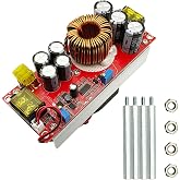 Haldzemo 1500W 30A Adjustable Voltage DC 10-60V to 12-90V Boost Converter Constant Current Step Up Power Supply Module with Fan