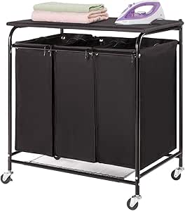 ARTALL Carrito de LavanderÍa con Tabla de Planchar, Carro Clasificador