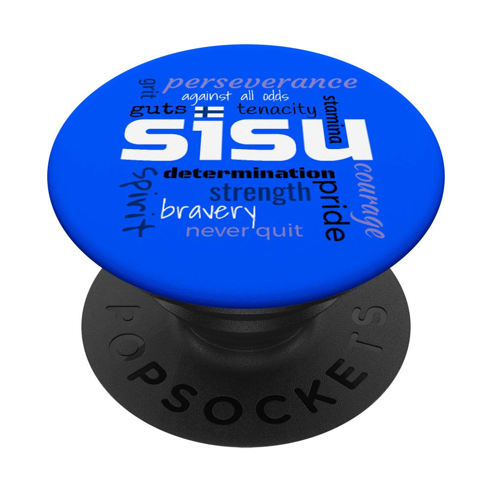 The Meaning of Finnish SISU Definition Word Collage Graphic PopSockets Grip and Stand for Phones and Tablets