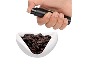 NQEUEPN 2pcs Coffee Dosing Cup with Spray Bottle, Ceramic Coffee Bean Dosing Tray & Spritzer for Tea Espresso Vessel Accessories Kit Gift for Coffee Lovers (Up to 35g Coffee Bean)