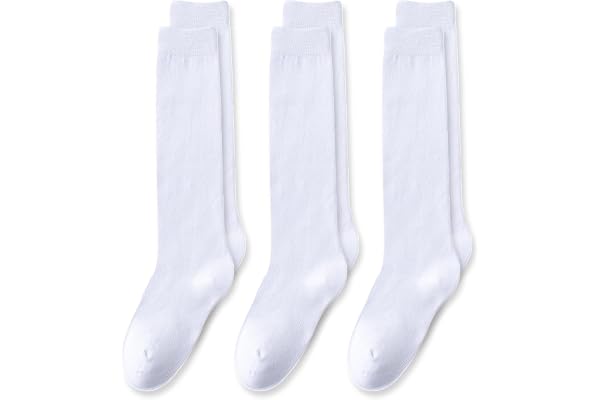 EPEIUS Girls Knee High Socks Seamless Cotton School Uniform Socks Kids Boy Over the Calf Sock 3/5 Pack