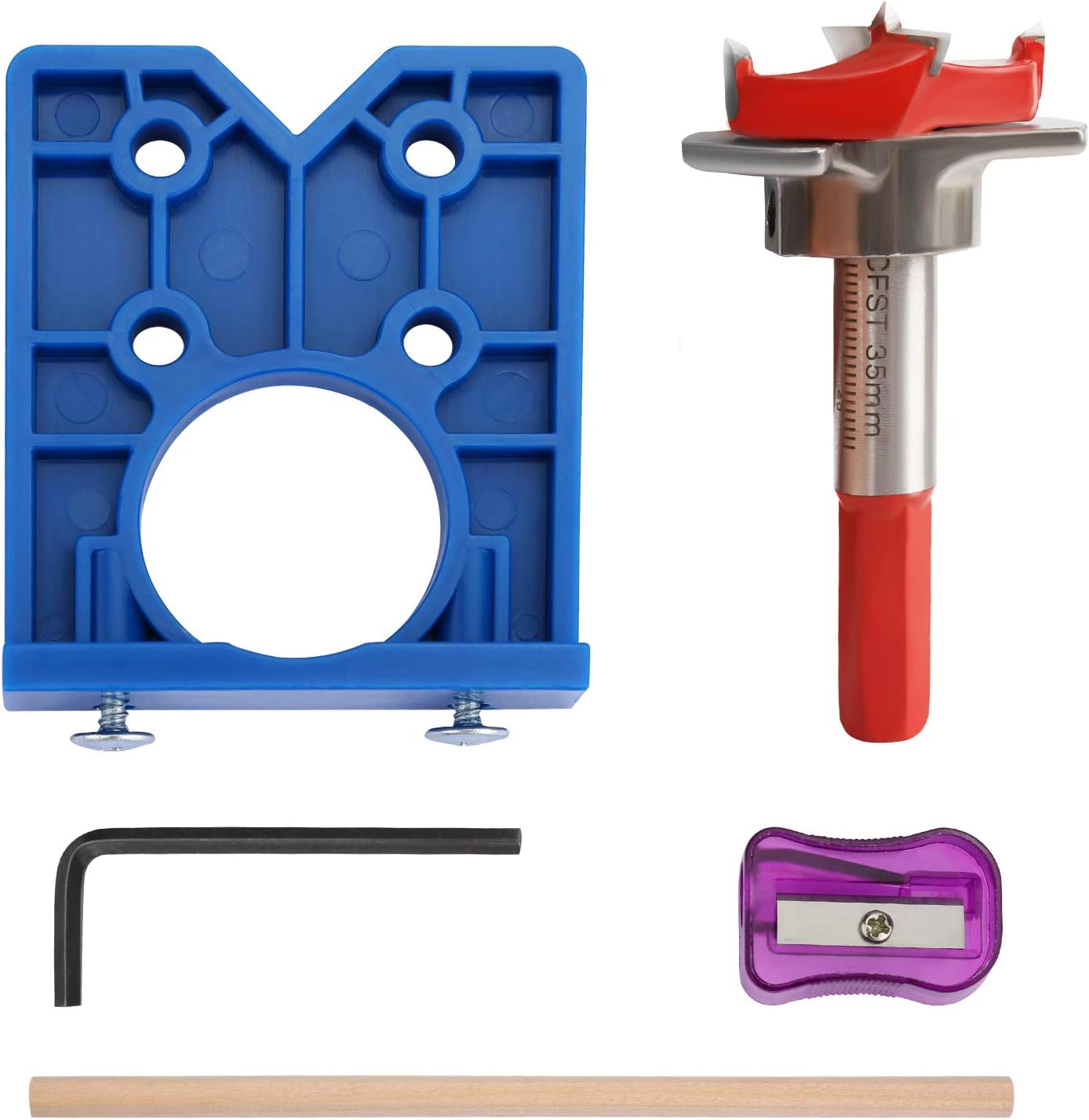 Concealed Hinge Jig Forstner Bit Sets with 35mm Hinge Hole Cutter for