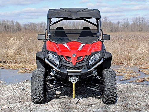 SuperATV Heavy Duty Dark Tinted Half Windshield for CFMOTO ZForce 800 EX / 500/800 Trail / 1000 (2014+) - Installs Within 5 Minutes!