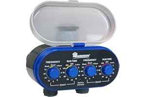 Yardeen Watering Hose Sprinkler Timer Garden Irrigation System Controller Electronic Water Timer with Two Outlets Color Blue