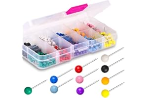Yalis Push Pins 600-count Map Tacks Marking Pins 1/8-Inch Plastic Beads Head, 10 Assorted Colors