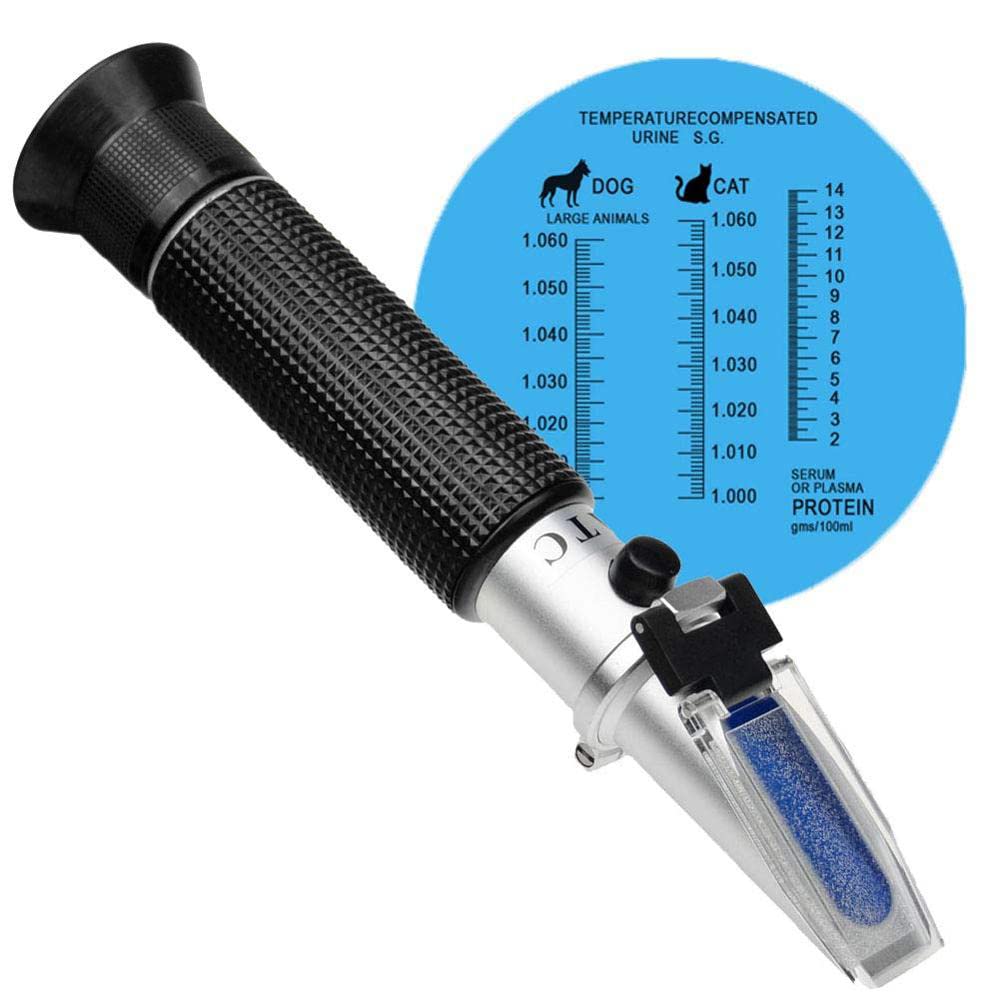 BOWONG Clinical Refractometer Veterinary Hand-Held Refractometer Vet Veterinary Medicine RHC-300 Serum Protein Urine Density for pet Dog (Large Animal) and cat