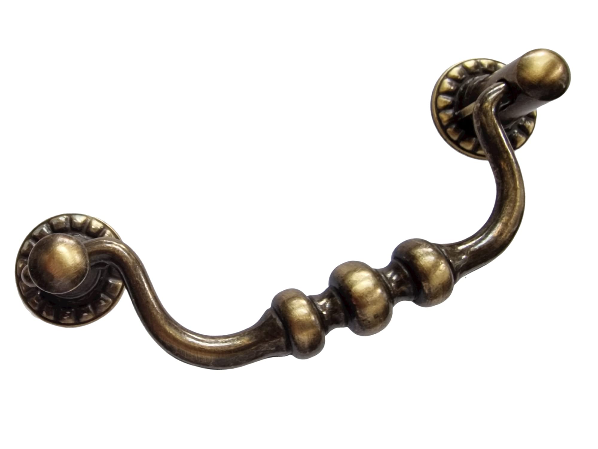 Universal Hardware Vintage Brass Drawer Handle Solid Cabinet Drop Swan Neck Handles Old Brass 470