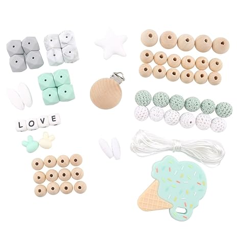 baby tete Baby Spiel Gym Spielzeug Spaziergänger Zubehör Silikon Zahnen Perlen Silikon Geometrische Perlen Montessori Spielze