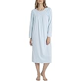 Calida Women's Soft Cotton Nightgown – Classic Long-Sleeved Summer Nightdress, 100% Soft Cotton, 43 in