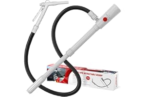 anngrowy Portable Transfer Pump Battery-Powered Stick Fuel Transfer Pump with Hand Trigger Nozzle, 2.8GPM Flow Rate & 53.7” Hose, Gas Pump Fits Most Gas Cans for Pumping Gasoline, Kerosene, Diesel