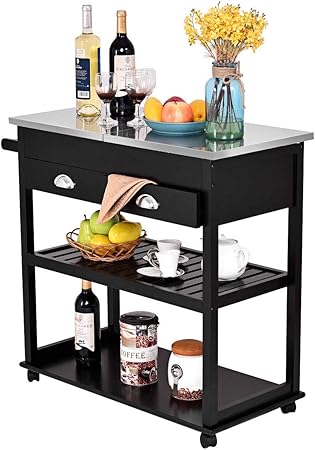 Amazon Com Colibrox Rolling Kitchen Trolley Cart Stainless