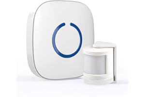 SADOTECH Motion Detector Alarm System - Starpoint Wireless Driveway Alarms Outdoor Motion Sensor- Base Starter Kit, 52 Door Chime, 4 Loud Levels, LED - 1 x Receiver 1 x Mini Wireless Motion Sensor Alarm, White