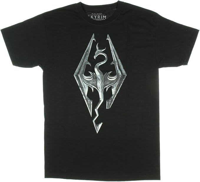 Bioworld Merchandising Independent Sales Skyrim Dragon Logo T Shirt Black Size Xl Amazon De Bekleidung