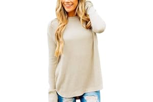 MEROKEETY Women's 2024 Fall Long Sleeve Oversized Crew Neck Solid Color Knit Pullover Sweater Tops