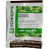 HopUnion Imported Hop Pellets for Home Brew Beer Making (German - Magnum), 1 oz.