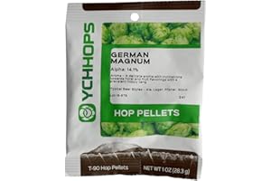 HopUnion Imported Hop Pellets for Home Brew Beer Making (German - Magnum), 1 oz.