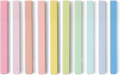 evidenziatori dai pastello con punta a scalpello e con inchiostro senza sbavature adatto anche per la Bibbia, confezione da 10, Assortito