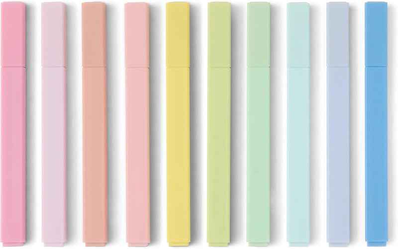 evidenziatori dai pastello con punta a scalpello e con inchiostro senza sbavature adatto anche per la Bibbia, confezione da 10, Assortito
