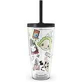 Tervis Beetlejuice Group Made in USA Double Walled Insulated Tumbler Travel Cup Keeps Drinks Cold & Hot, 24oz with Straw Lid, Classic
