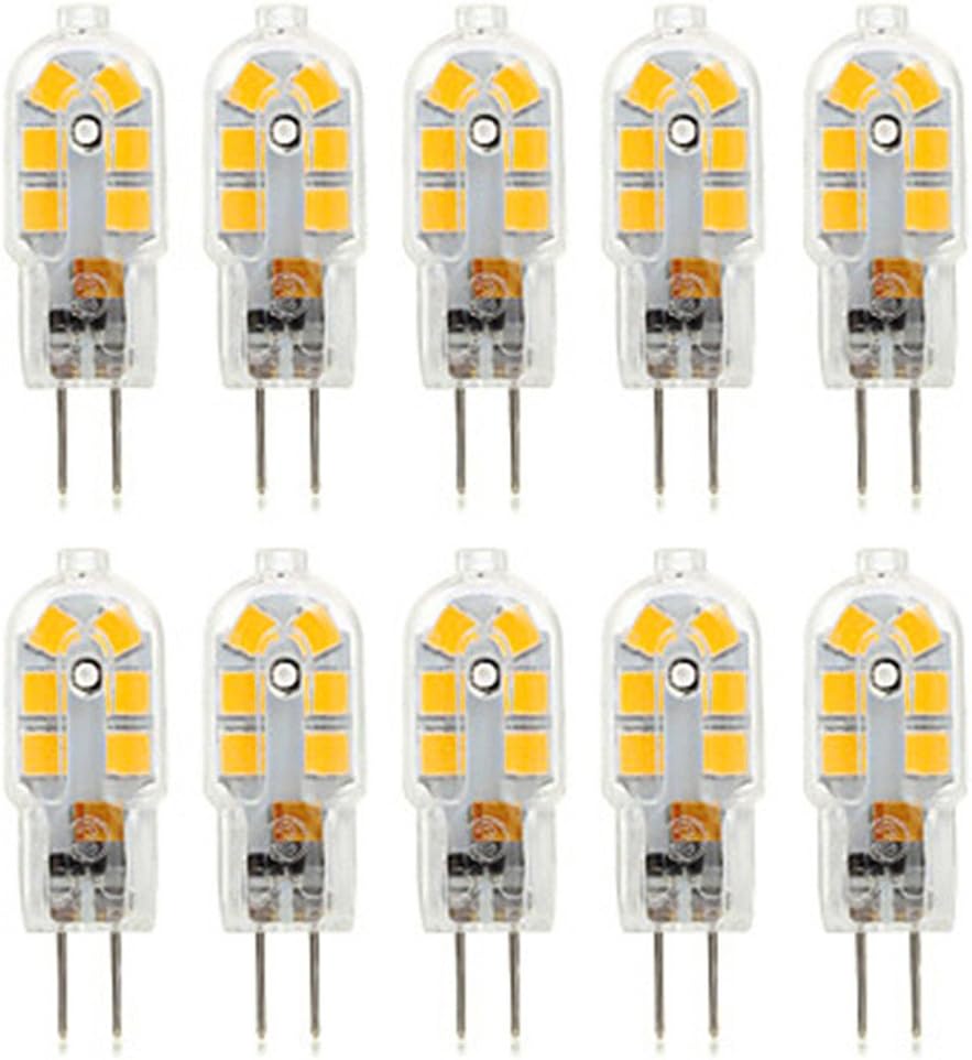Welsun G4 Led Lamps 3W 12LED 2835SMD 200-220 Lm Warm White Cool White Decorative LED Bi-pin Lights AC 220-240V (10PCS) (Color : Warm White)