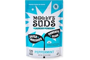 Molly's Suds Laundry Detergent Powder| Natural Laundry Detergent for Sensitive Skin | Stain Fighting (Peppermint - 120 Loads)