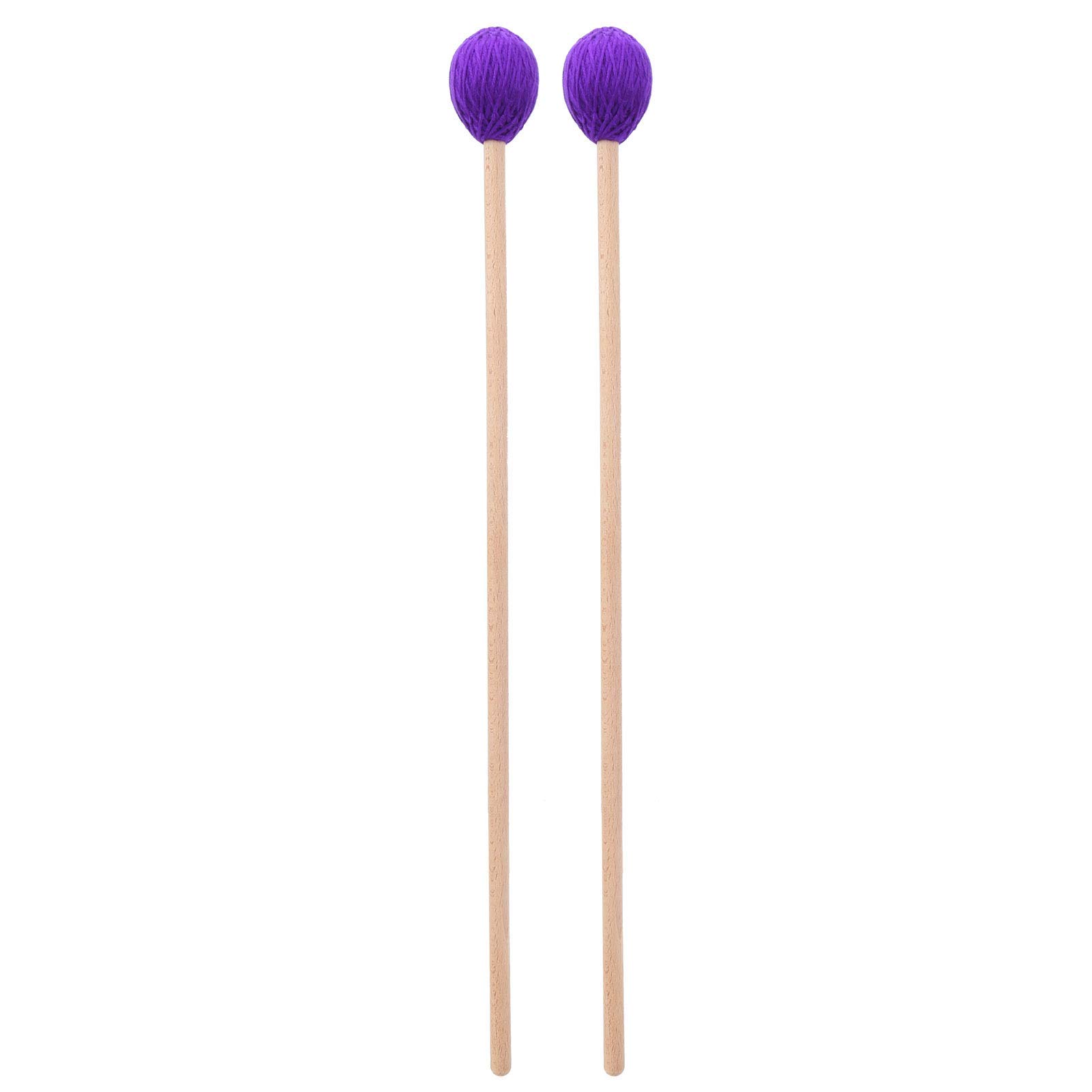 Marimba Stick Mallets, Durable Beech Handle Percussion Sticks, Round Head Design, Xylophone & Marimba Accessories for Professional Musicians, Music Lessons, and Home Entertainment (Purple)