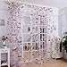 DZT1968® 1PC White Printed Flower Lace Chiffon Tulle Sheer Window Treatments Door Screen Curtain (80 inch x 40 inch) (Pink)