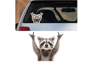 KITUREK Funny Rocking Raccoon Sticker Decal - Cute Car Window Decal Waterproof Vinyl Sticker, 5.11×4.42 Inch Raccoon Pattern Car Laptop Wall Window Bumper Sticker (1PC)