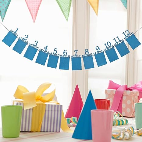 Amazon Com Baby Birthday Photo Wall Display Flag Photo Folder