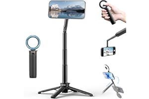 ULANZI MT71 Mini Magnetic Tripod Selfie Stick Foldable Lightweight 180° Tilt Compatible with iPhone 17-12 Series, with Adhesi