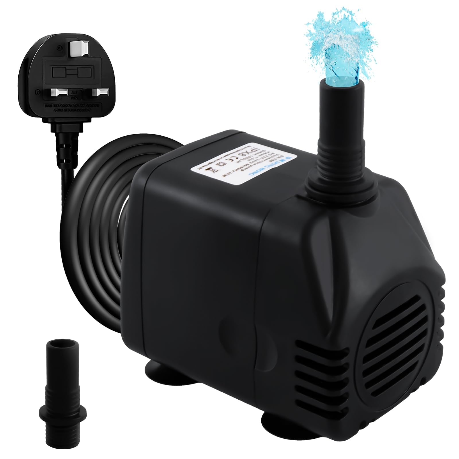 Awroutdoor Submersible Water Pump, Ultra Quiet Water Feature Pump(20W,1000L/H) for Aquarium, Fish Tank, Pond, Hydroponics, Statuary, with 4 Strong Suction Cups.
