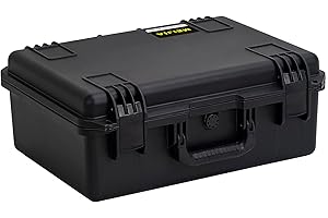 MEIJIA Portable Premium Waterproof Hard Compact Compact Case with Customizable fit Foam,21.2"x16.0"x8.3",Elegant Black