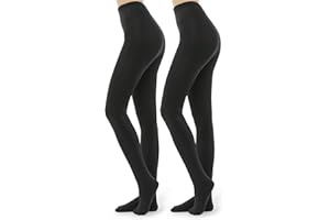G&Y 2 Pairs Fleece Lined Tights for Women - 100D Opaque Warm Winter Pantyhose