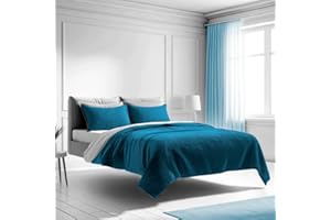 Mezzati Bedspread Coverlet Set Stunning Blue – Prestige Collection - Comforter Bedding Cover – Brushed Microfiber Bedding 3-Piece Quilt Set (King/Cal King, Stunning Blue)