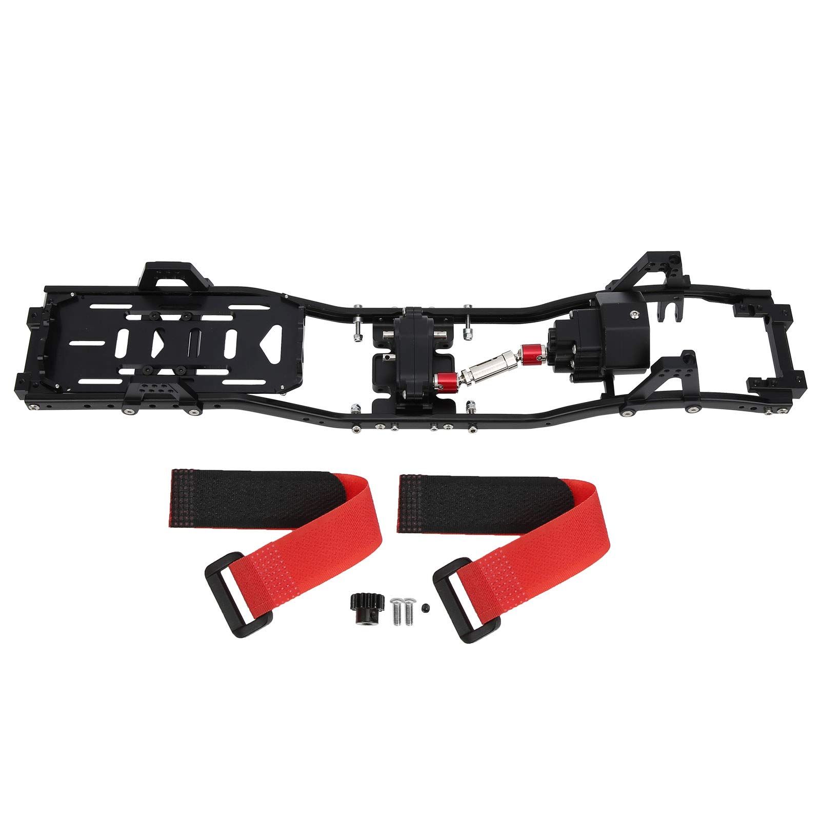 RC Chassis Frame, 313mm Wheelbase Metal RC Crawler Frame for 1/10 RC Crawler for RC Car Upgrades for Axial SCX10 II(Black)