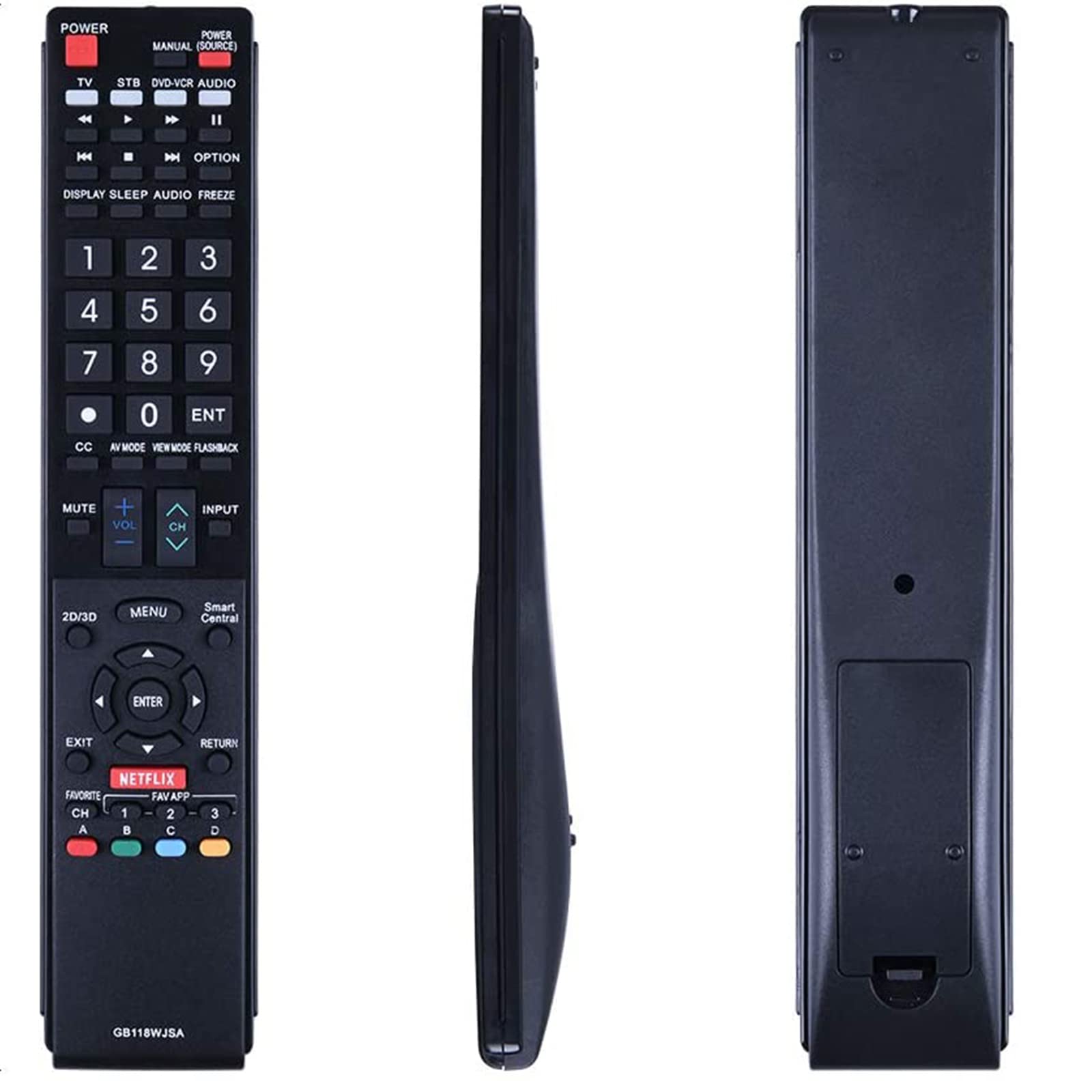 VINABTY GB118WJSA Replace Remote Control fit for Sharp TV LC-80UQ17U LC-70UQ17U LC-60UQ17U LC-70TQ15U LC-60TQ15U LC-70SQ17U LC-70SQ15U LC-60SQ17U LC-60SQ15U LC-60SQ10U LC-70EQ10U LC-60EQ10U
