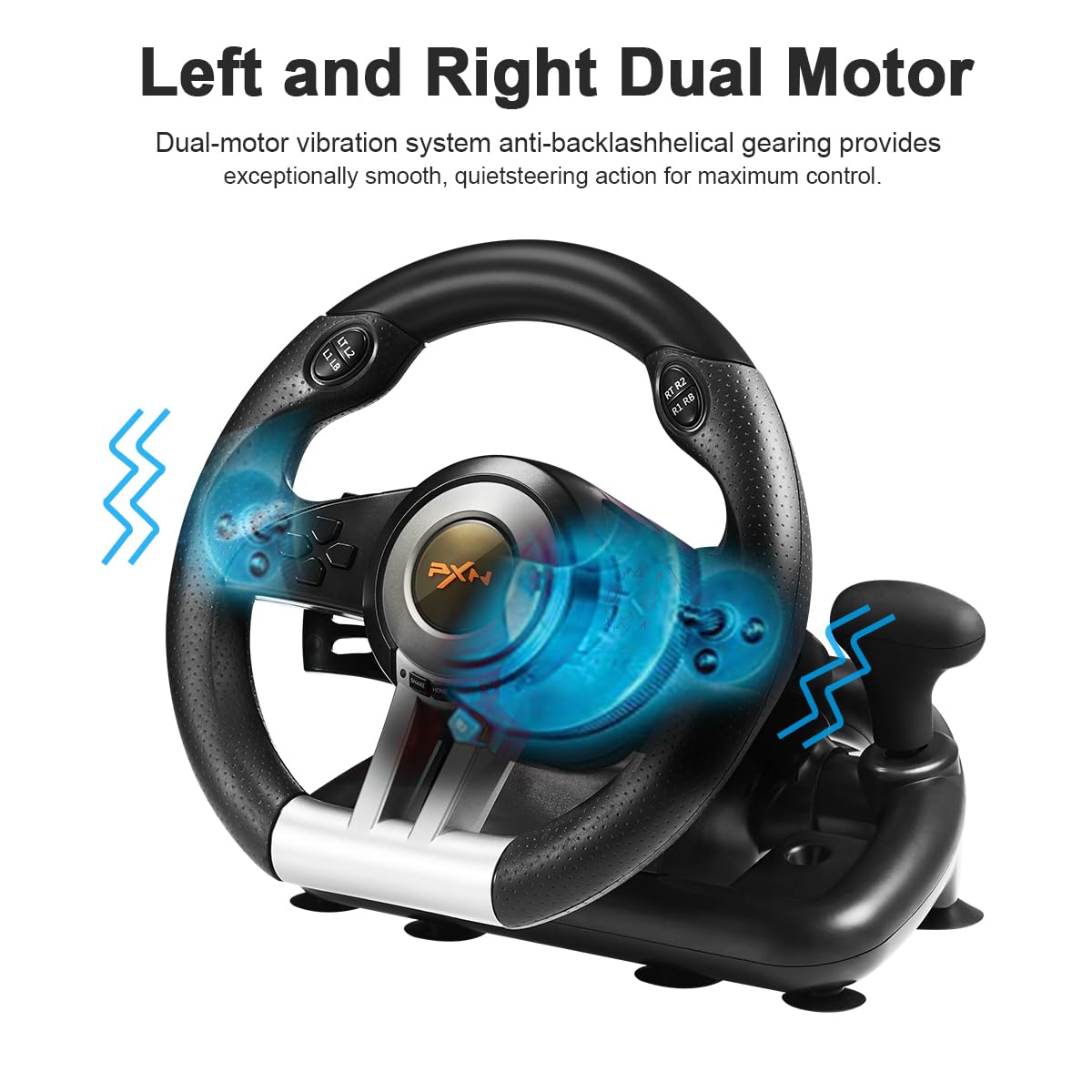 PXN Xbox Steering Wheel V3II 180° PC Gaming Racing Wheel Driving Wheel, with Linear Pedals and Racing Paddles for PC, PS4, Xbox One, Xbox Series X|S, Nintendo Switch - Black