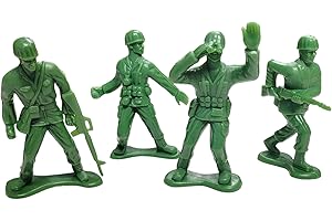 Zugar Land Highly Detailed Large Green US Army Men Action Figures Soldier Set. (4") Plastic. Military Toy Men (8 Army Men)