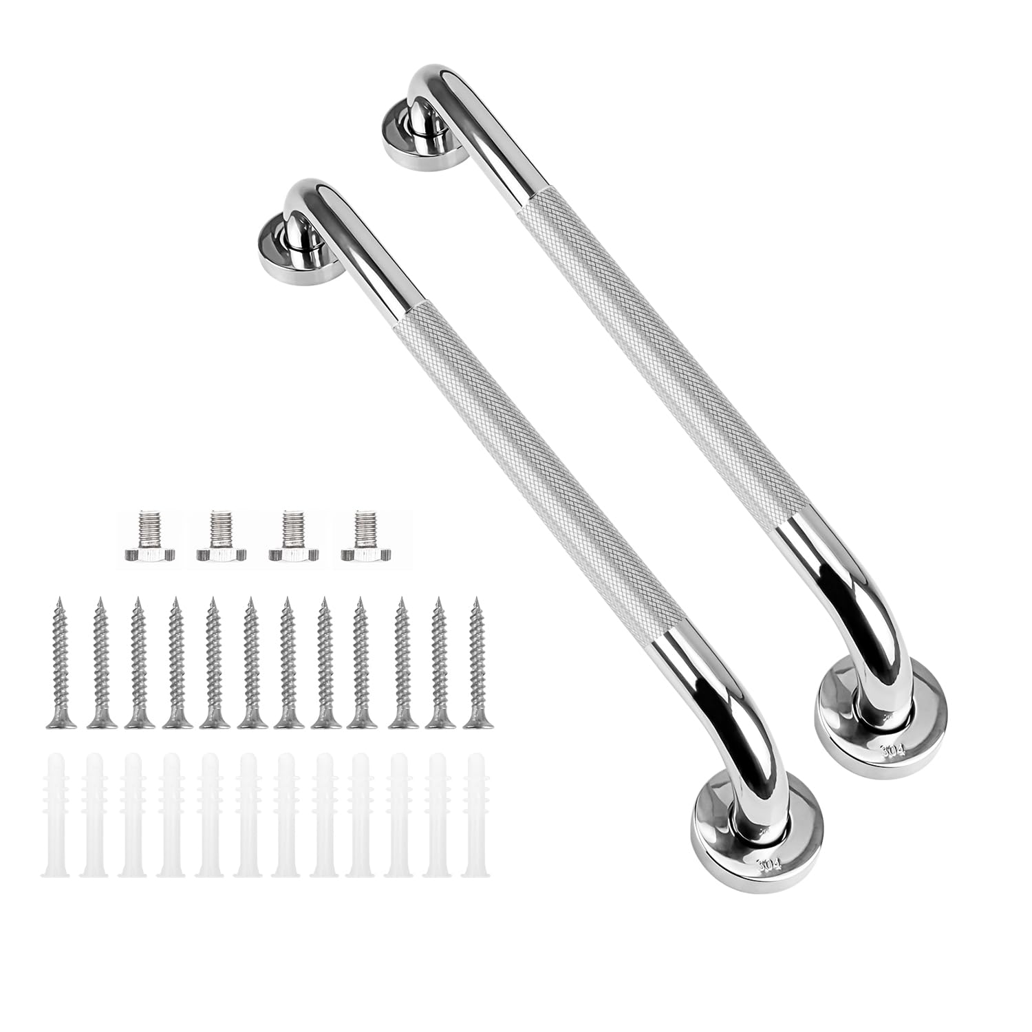 supregear 2 Pack Bathroom Grab Bar Rail, 20 inch Anti Slip 304 Stainless Steel Shower Safety Handle, Disability Auxiliary for Toilet Handicap Elderly Senior Assist, 50 cm