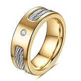 PCY Stainless Steel Rings,Men's Wedding Band Gold Rings For Men.High Polishing&Low Allergy Stianless Steel Gold Rings Size 6-12
