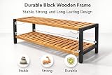 1ABOVE Bamboo 2-Tier Shoe Rack Plant Stand 67x25x32 cm Black Natural view 4