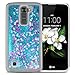 LG K7 Case, ESEEKGO Floating Liquid Case for LG K7 Soft Cover TPU Bumper 3D Bling Case (Blue)