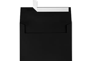 LUXPAPER A7 Invitation Envelopes for 5 x 7 Cards in 80 lb. Midnight Black, Printable Envelopes for Invitations, w/Peel and Press Seal, 50 Pack, Envelope Size 5 1/4 x 7 1/4 (Black)