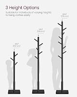 VASAGLE Coat Rack 8 Hooks Solid Rubberwood Free Standing Ink Black RCR010B01 view 6