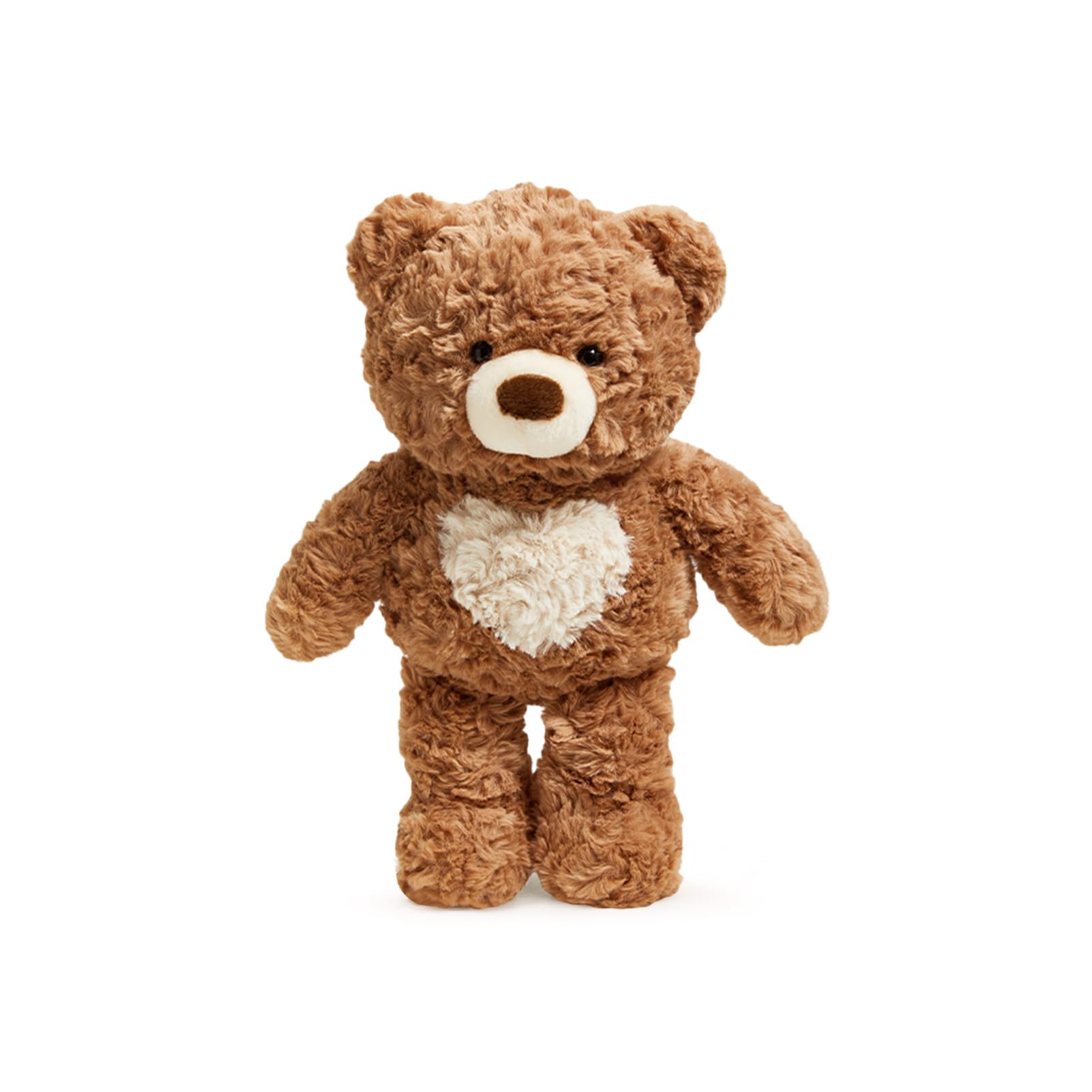 Adorlynetty 13.7” Teddy Bear Stuffed Animals with heart, Cute Teddy Bear Plush for Kids Baby Girls Boys（Brown）