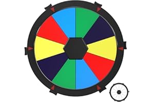 Facilife Prize Wheel: 10 Inch Double-Sided 10/12 Slot Color, Spinning Wheel for Prizes, Table Prize Wheel Spinner, Dry Erase Spin The Wheel for Trade Shows, Carnivals, and Home Game